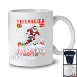 Personalized Custom Name Soccer Team On Santa's Naughty List; Joyful Christmas Player T-Shirt