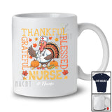Personalized Custom Name Thankful Grateful Nurse; Awesome Thanksgiving Turkey Family T-Shirt