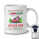 Personalized Custom Name Reindeer Ran Away Drive A Police Car; Joyful Christmas Sweater Santa T-Shirt
