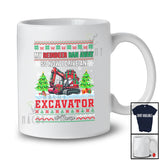 Personalized Custom Name Reindeer Ran Away Drive An Excavator; Joyful Christmas Sweater Santa T-Shirt