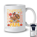 Personalized Custom Name Thankful Grateful Papa; Awesome Thanksgiving Turkey Family T-Shirt