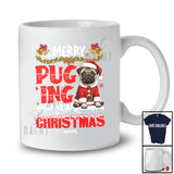 Personalized Custom Name Merry Puging Christmas; Humorous X-mas Santa Pug Owner Lover T-Shirt