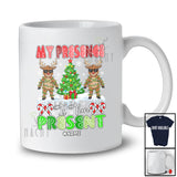 Personalized Custom Name My Presence Is Your Present; Awesome Christmas Tree Reindeer T-Shirt