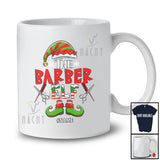 Personalized Custom Name I'm The Barber Elf; Proud Christmas Jobs Careers Elf Family T-Shirt
