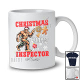 Personalized Custom Name Christmas Cookie Inspector; Humorous Christmas Lights Santa Bigfoot T-Shirt