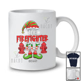 Personalized Custom Name I'm The Firefighter Elf; Proud Christmas Jobs Careers Elf Family T-Shirt