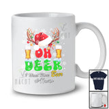 Personalized Custom Name Deer I Want More Beer; Joyful Christmas Santa Drinking Drunker T-Shirt