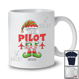 Personalized Custom Name I'm The Pilot Elf; Proud Christmas Jobs Careers Elf Family T-Shirt
