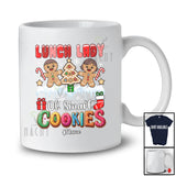 Personalized Custom Name Lunch Lady Of Smart Cookies; Lovely Christmas Tree Gingerbread T-Shirt