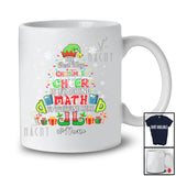 Personalized Custom Name Spread Christmas Cheer Is Teaching Math; Lovely Elf X-mas Teacher T-Shirt