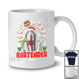Personalized Custom Name One Merry Bartender; Fantastic Christmas Santa Jobs Careers T-Shirt