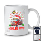 Personalized Custom Name One Merry School Bus Driver; Fantastic Christmas Santa Jobs Careers T-Shirt