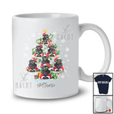 Personalized Custom Name Santa Newfoundland Christmas Tree; Lovely X-mas Lights Family T-Shirt