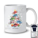 Personalized Custom Name Ambulance Christmas Tree; Amusing X-mas Lights Snow Driver T-Shirt