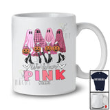 Personalized Custom Name We Wear Pink; Horror Halloween Four Ghost Boot Women; Family T-Shirt
