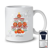 Personalized Custom Name Basketball Christmas Tree Lights; Joyful Sport Playing Player Team T-Shirt