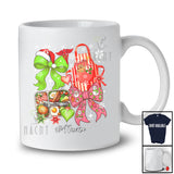 Personalized Custom Name Bow Tie Lunch Lady Tools; Colorful Christmas Snow Jobs Proud T-Shirt