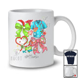 Personalized Custom Name Bow Tie Nurse Tools; Colorful Christmas Snow Nurse Proud T-Shirt