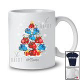 Personalized Custom Name Boxing Christmas Tree Lights; Joyful Sport Playing Player Team T-Shirt