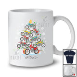 Personalized Custom Name Dirt Bike Christmas Tree; Amusing X-mas Lights Snow Dirt Bike Rider T-Shirt