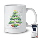 Personalized Custom Name Garbage Truck Christmas Tree; Amusing X-mas Lights Snow Driver T-Shirt