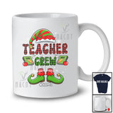 Personalized Custom Name Teacher Crew; Amazing Christmas Red Green Plaid Elf Costume T-Shirt