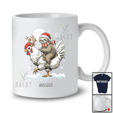 Personalized Santa Sloth Riding Chicken Reindeer; Lovely Christmas Custom Name Farmer T-Shirt