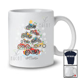 Personalized Custom Name Motorcycle Christmas Tree; Amusing X-mas Lights Snow Rider T-Shirt