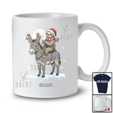 Personalized Santa Sloth Riding Donkey Reindeer; Lovely Christmas Custom Name Farmer T-Shirt
