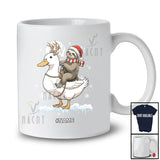 Personalized Santa Sloth Riding Duck Reindeer; Lovely Christmas Custom Name Farmer T-Shirt
