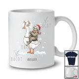 Personalized Santa Sloth Riding Goose Reindeer; Lovely Christmas Custom Name Farmer T-Shirt