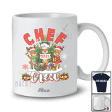 Personalized Custom Name Chef Crew 2025; Awesome Christmas Tree Three Reindeers T-Shirt