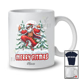 Personalized Custom Name Fitmas; Merry Christmas Moon Tree Santa Dancing T-Shirt