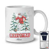 Personalized Custom Name Fitmas; Merry Christmas Moon Tree Santa Running T-Shirt