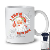Personalized Custom Name I Know You Didn't Brush Teeth; Joyful Christmas Santa Dentist Dental T-Shirt