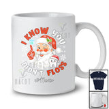 Personalized Custom Name I Know You Didn't Floss; Humorous Christmas Santa Dentist Dental T-Shirt