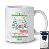 Personalized Custom Name Fitmas; Merry Christmas Tree Sweater Santa Swimming T-Shirt