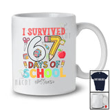 Personalized Custom Name Survived 67 Days Of School; Lovely Six Seven Students Teacher T-Shirt