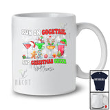 Personalized Custom Name Run On Cocktail Christmas Cheer; Joyful Santa Elf Cocktail; Drinking T-Shirt
