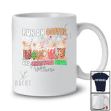 Personalized Custom Name Run On Coffee And Christmas Cheer; Joyful Santa Elf Coffee; Family T-Shirt