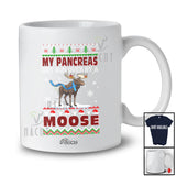 Personalized Custom Name Pancreas Run Over Moose; Joyful Christmas Sweater Diabetes Plaid T-Shirt