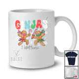 Personalized Custom Name Ginjas; Humorous Christmas Groovy Gingerbread Ninjas Snow Baking T-Shirt