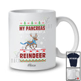 Personalized Custom Name Pancreas Run Over Reindeer; Joyful Christmas Sweater Diabetes Plaid T-Shirt