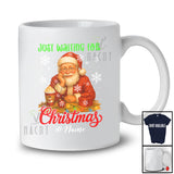 Personalized Custom Name Just Waiting For Christmas; Amusing X-mas Santa Coffee; Family T-Shirt