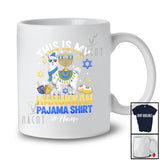 Personalized Custom Name My Hanukkah Pajama Shirt; Lovely Chanukah Lights Llama T-Shirt