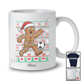 Personalized Custom Name Gingerbread Playing Soccer; Humorous Christmas Sweater Player T-Shirt