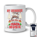 Personalized Custom Name My Reindeer Ran I Teach Music; Humorous Christmas Music Teacher T-Shirt