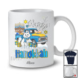Personalized Custom Name Happy Hanukkah; Lovely Chanukah Lights Pickup Truck Cat T-Shirt