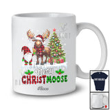 Personalized Custom Name Christmoose; Lovely Christmas Tree Plaid Reindeer Moose Gnome T-Shirt