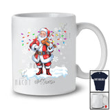 Personalized Custom Name Santa Playing Violin; Cheerful Christmas Light Musical Instrument Player T-Shirt